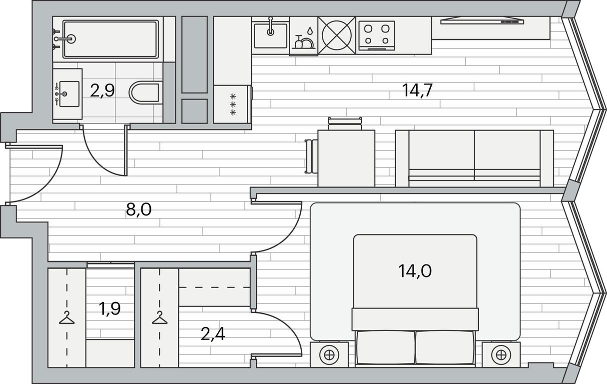 1-BD Apartment Sale, 43.5平方米 at Beregovoy, Beregovoy Drive, 2, Moscow, Russia #1 1-BD Apartment Sale, 43.5平方米 at Beregovoy, Beregovoy Drive, 2, Moscow, Russia #1