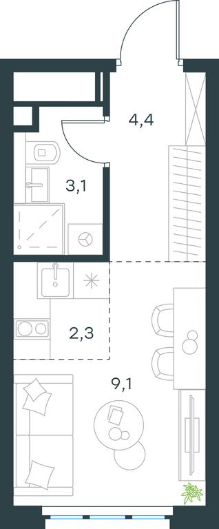Apartment Sale, 18.9 sq. m. at Level Yzhnoportovaya, Yuzhnoportovaya Street, 28Ас17, Moscow, Russia #1 Apartment Sale, 18.9 sq. m. at Level Yzhnoportovaya, Yuzhnoportovaya Street, 28Ас17, Moscow, Russia #1