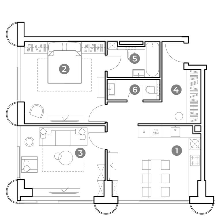 2-BD Apartment Sale, 66.9平方米 at Nametkin Tower, Namyotkina Street, 10А, Moscow, Russia #1 2-BD Apartment Sale, 66.9平方米 at Nametkin Tower, Namyotkina Street, 10А, Moscow, Russia #1