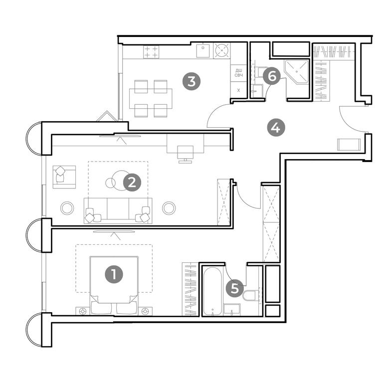 1-BD Apartment Sale, 77.7 sq. m. at Nametkin Tower, Namyotkina Street, 10А, Moscow, Russia #2 1-BD Apartment Sale, 77.7 sq. m. at Nametkin Tower, Namyotkina Street, 10А, Moscow, Russia #2