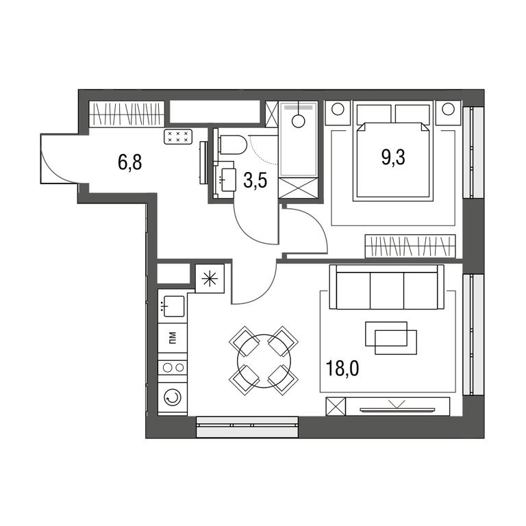 1-BD Apartment Sale, 37.5平方米 at Sirenevyi Park, Otkrytoye Highway, 20с1, Moscow, Russia #1 1-BD Apartment Sale, 37.5平方米 at Sirenevyi Park, Otkrytoye Highway, 20с1, Moscow, Russia #1