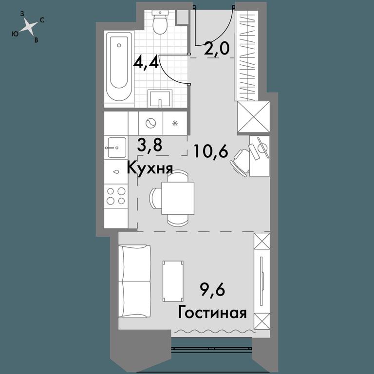 Apartment Sale, 30.4 sq. m. at Arkhitektor, Akademika Volgina Street, 2Д, Moscow, Russia #1