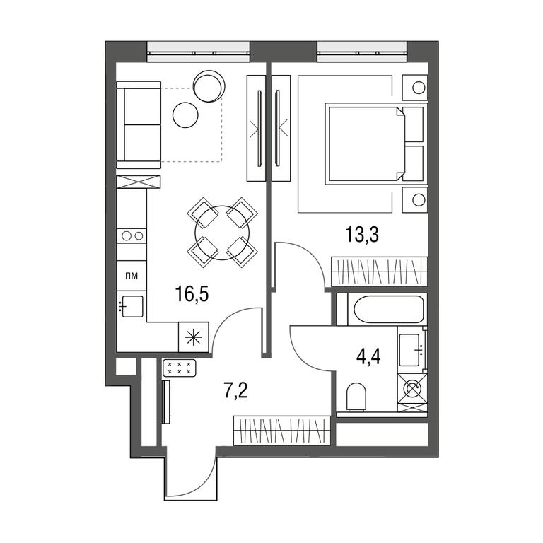 1-BD Apartment Sale, 41.3 sq. m. at Sirenevyi Park, Otkrytoye Highway, 20с1, Moscow, Russia #1 1-BD Apartment Sale, 41.3 sq. m. at Sirenevyi Park, Otkrytoye Highway, 20с1, Moscow, Russia #1