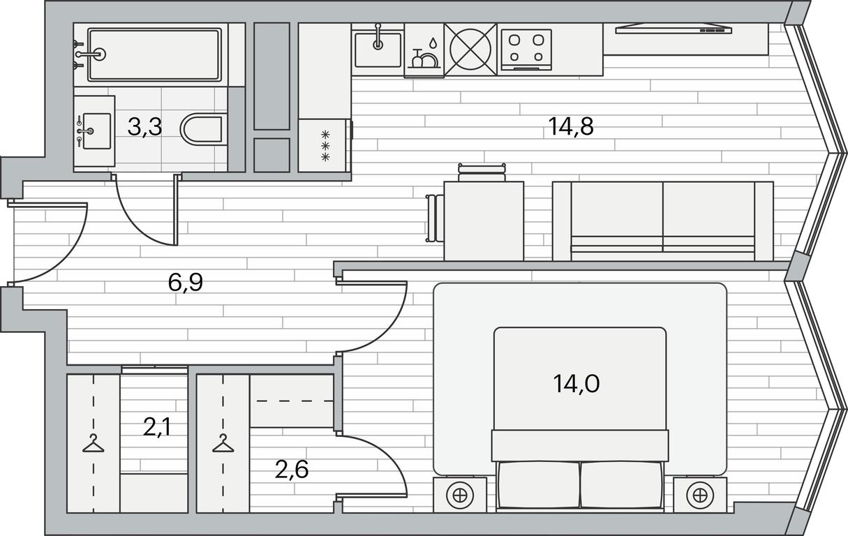 1-BD Apartment Sale, 43.5平方米 at Beregovoy, Beregovoy Drive, 2, Moscow, Russia #1 1-BD Apartment Sale, 43.5平方米 at Beregovoy, Beregovoy Drive, 2, Moscow, Russia #1