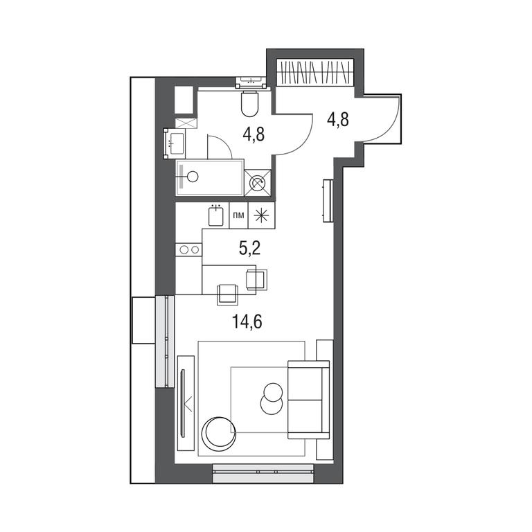 Apartment Sale, 29.4平方米 at Sirenevyi Park, Otkrytoye Highway, 20с1, Moscow, Russia #1