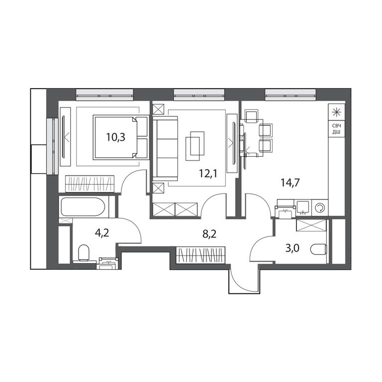 2-BD Apartment Sale, 52.4 sq. m. at Sirenevyi Park, Otkrytoye Highway, 20с1, Moscow, Russia #1 2-BD Apartment Sale, 52.4 sq. m. at Sirenevyi Park, Otkrytoye Highway, 20с1, Moscow, Russia #1