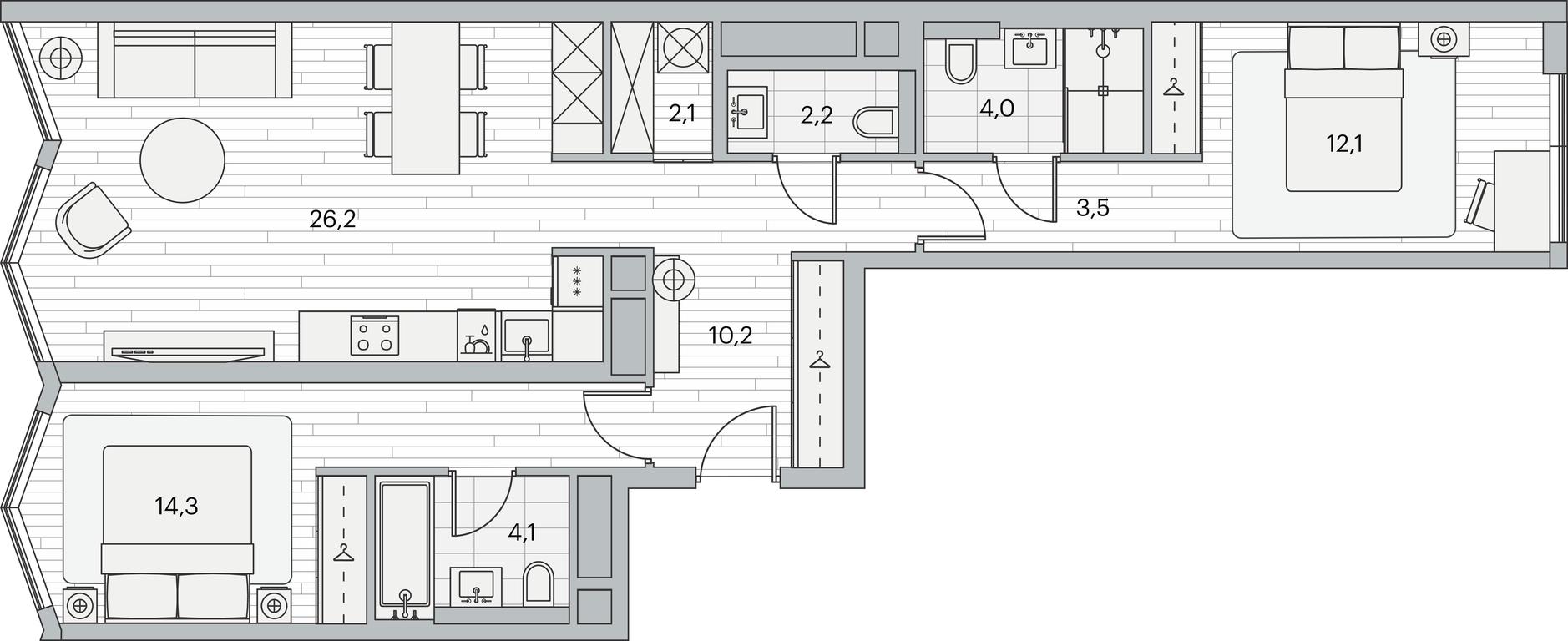 2-BD Apartment Sale, 79.8平方米 at Beregovoy, Beregovoy Drive, 2, Moscow, Russia #1 2-BD Apartment Sale, 79.8平方米 at Beregovoy, Beregovoy Drive, 2, Moscow, Russia #1