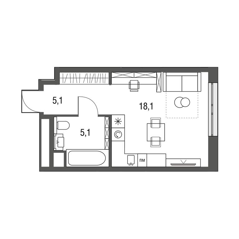Apartment Sale, 28.2 sq. m. at Sirenevyi Park, Otkrytoye Highway, 20с1, Moscow, Russia #1 Apartment Sale, 28.2 sq. m. at Sirenevyi Park, Otkrytoye Highway, 20с1, Moscow, Russia #1