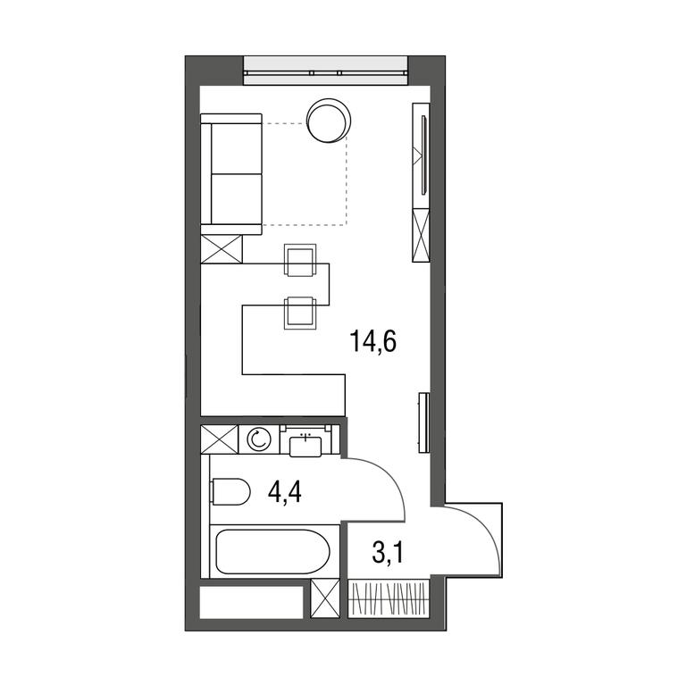 Apartment Sale, 22.1 sq. m. at Sirenevyi Park, Otkrytoye Highway, 20с1, Moscow, Russia #1