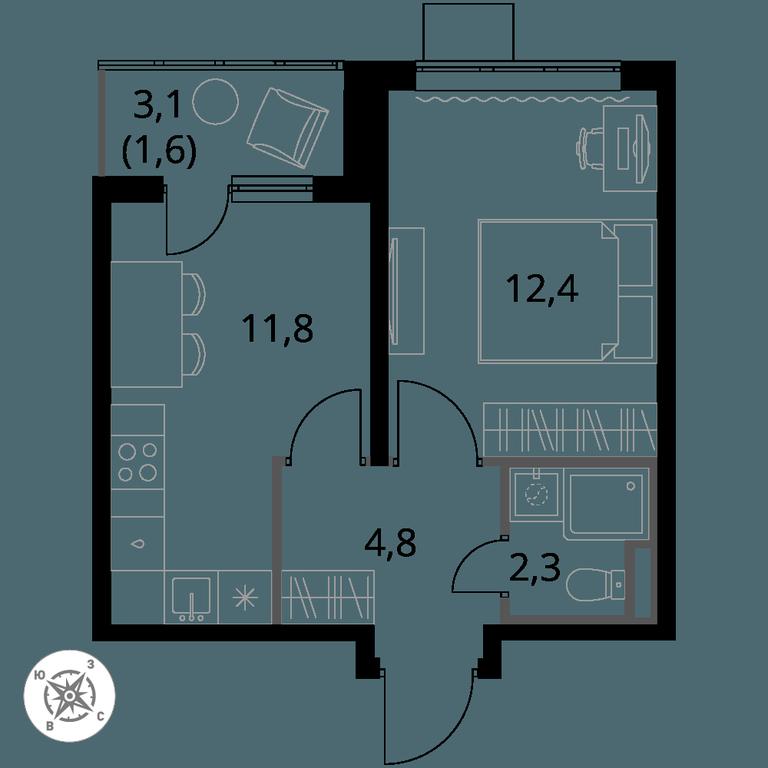 1-BD Apartment Sale, 32.9 sq. m. at Pervy Donskoj, zhiloy mikrorayon Sapronovo, derevnya Sapronovo, Leninskiy City District, Moscow Region, Russia #1 1-BD Apartment Sale, 32.9 sq. m. at Pervy Donskoj, zhiloy mikrorayon Sapronovo, derevnya Sapronovo, Leninskiy City District, Moscow Region, Russia #1