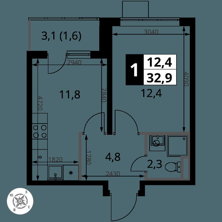 1-BD Apartment Sale, 32.9 sq. m. at Pervy Donskoj, zhiloy mikrorayon Sapronovo, derevnya Sapronovo, Leninskiy City District, Moscow Region, Russia #2 1-BD Apartment Sale, 32.9 sq. m. at Pervy Donskoj, zhiloy mikrorayon Sapronovo, derevnya Sapronovo, Leninskiy City District, Moscow Region, Russia #2