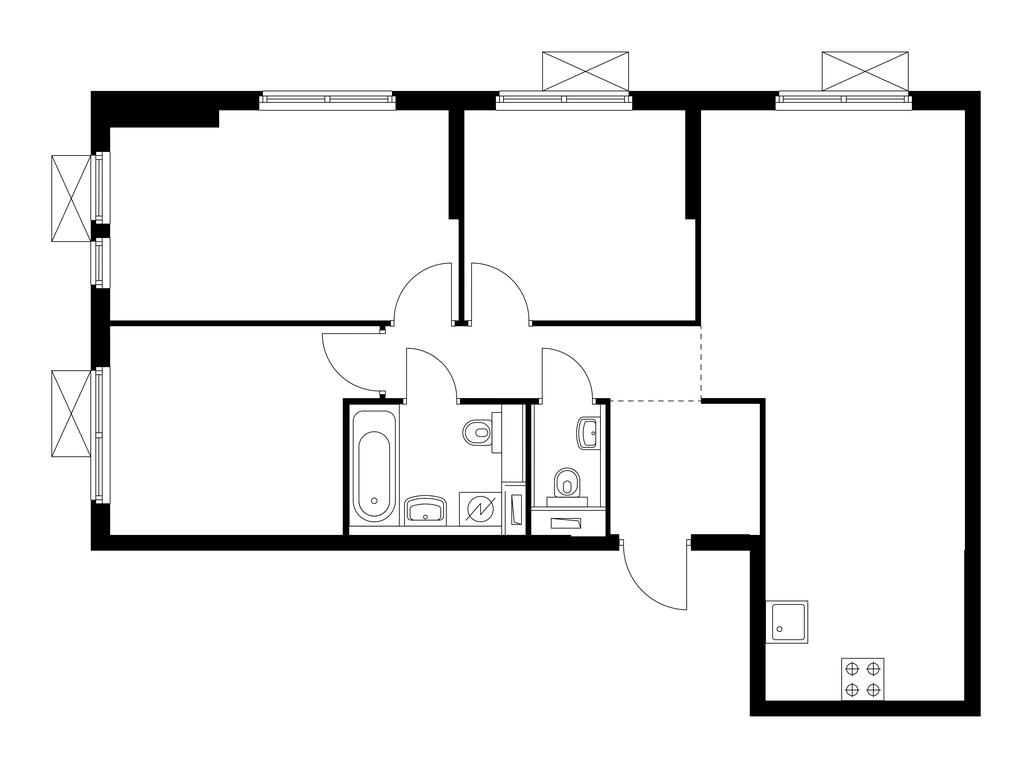 3-BD Apartment Sale, 71.6平方米 at Vtoroy Nagatinskiy, 2nd Nagatinsky Drive, 2к1, Moscow, Russia #1 3-BD Apartment Sale, 71.6平方米 at Vtoroy Nagatinskiy, 2nd Nagatinsky Drive, 2к1, Moscow, Russia #1