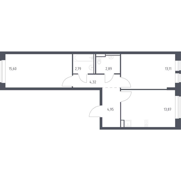 1-BD Apartment Sale, 57.53 sq. m. at Egorovo Park, 1-y kvartal, posyolok Zhilino-1, Lubertsy City District, Moscow Region, Russia #1 1-BD Apartment Sale, 57.53 sq. m. at Egorovo Park, 1-y kvartal, posyolok Zhilino-1, Lubertsy City District, Moscow Region, Russia #1