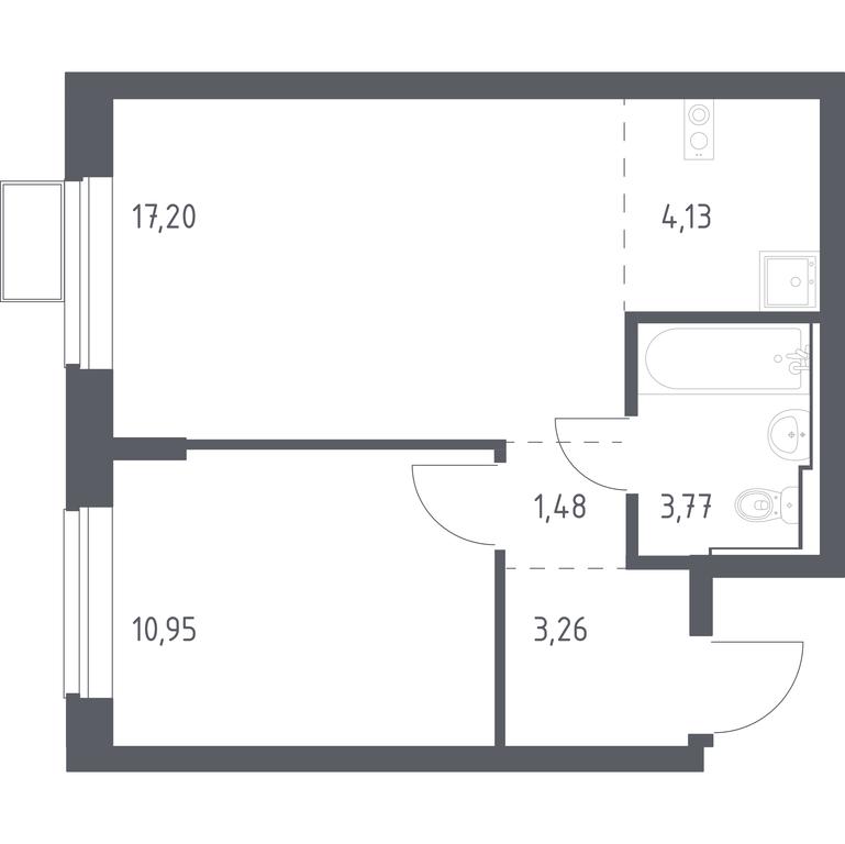Apartment Sale, 40.79 sq. m. at Egorovo Park, 1-y kvartal, posyolok Zhilino-1, Lubertsy City District, Moscow Region, Russia #1