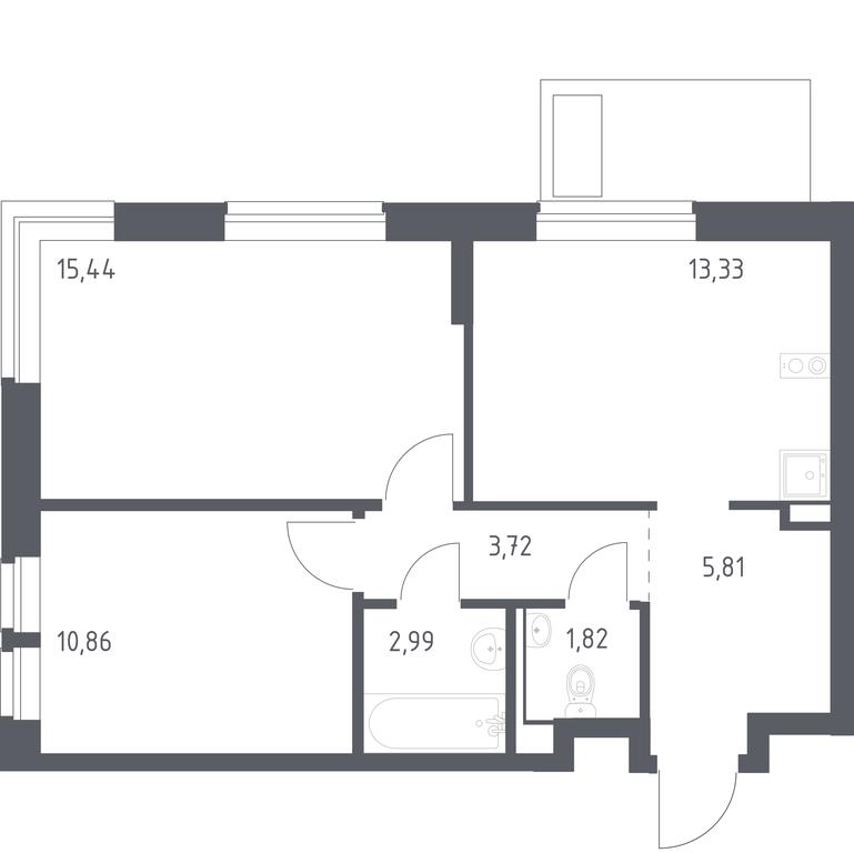 1-BD Apartment Sale, 53.97平方米 at Egorovo Park, 1-y kvartal, posyolok Zhilino-1, Lubertsy City District, Moscow Region, Russia #1 1-BD Apartment Sale, 53.97平方米 at Egorovo Park, 1-y kvartal, posyolok Zhilino-1, Lubertsy City District, Moscow Region, Russia #1