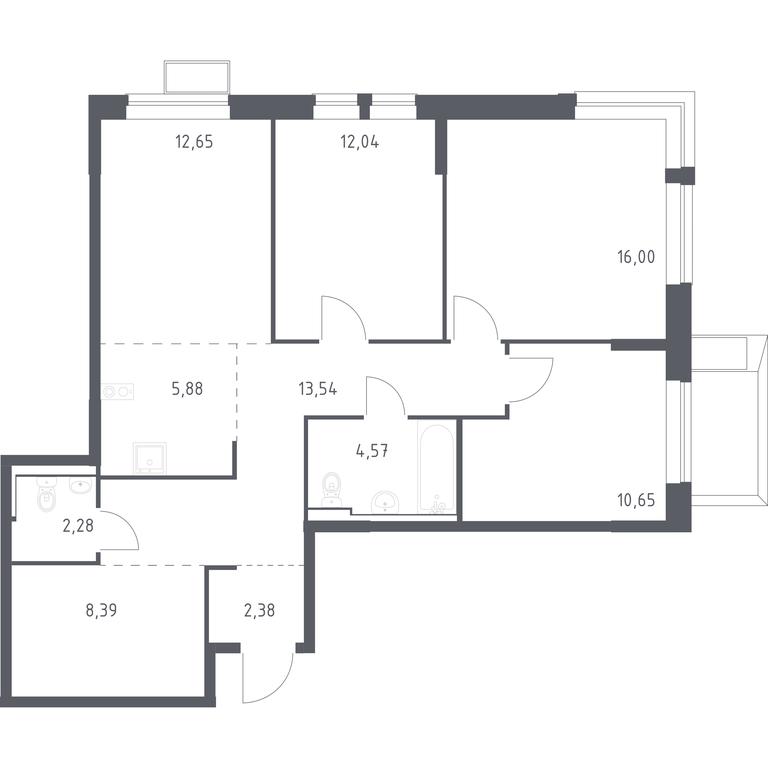 2-BD Apartment Sale, 88.38平方米 at Egorovo Park, 1-y kvartal, posyolok Zhilino-1, Lubertsy City District, Moscow Region, Russia #1 2-BD Apartment Sale, 88.38平方米 at Egorovo Park, 1-y kvartal, posyolok Zhilino-1, Lubertsy City District, Moscow Region, Russia #1