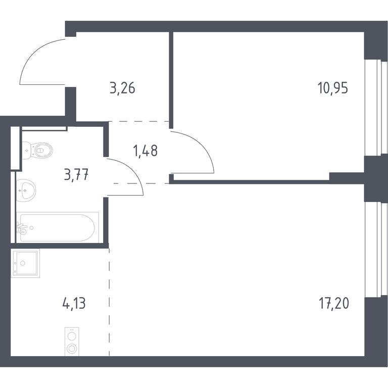 Apartment Sale, 40.79平方米 at Egorovo Park, 1-y kvartal, posyolok Zhilino-1, Lubertsy City District, Moscow Region, Russia #1