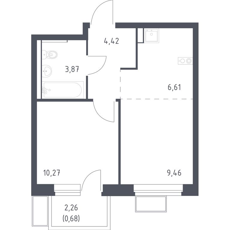 Apartment Sale, 35.31 sq. m. at Egorovo Park, 1-y kvartal, posyolok Zhilino-1, Lubertsy City District, Moscow Region, Russia #1 Apartment Sale, 35.31 sq. m. at Egorovo Park, 1-y kvartal, posyolok Zhilino-1, Lubertsy City District, Moscow Region, Russia #1