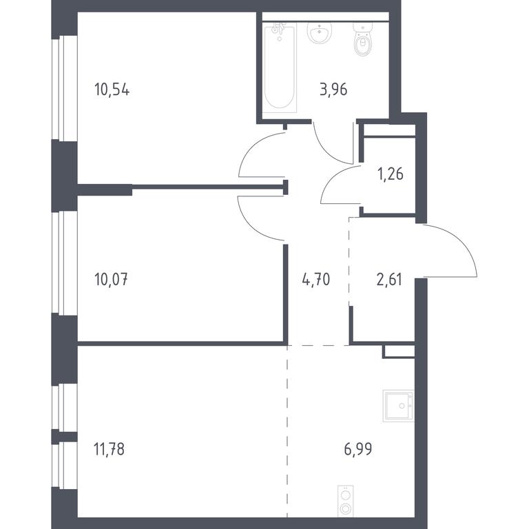 1-BD Apartment Sale, 51.91 sq. m. at Egorovo Park, 1-y kvartal, posyolok Zhilino-1, Lubertsy City District, Moscow Region, Russia #1 1-BD Apartment Sale, 51.91 sq. m. at Egorovo Park, 1-y kvartal, posyolok Zhilino-1, Lubertsy City District, Moscow Region, Russia #1