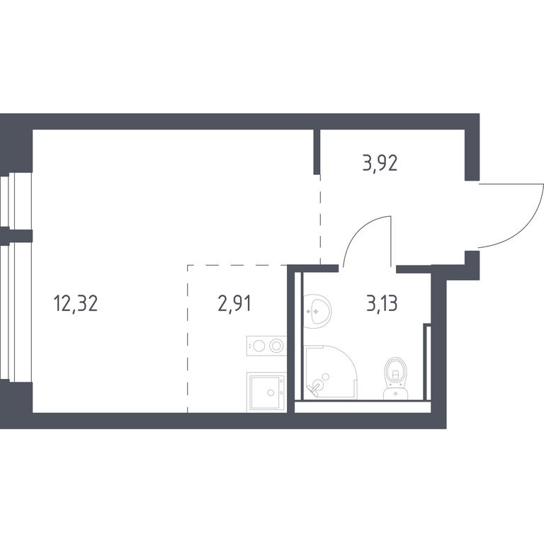 Apartment Sale, 22.28平方米 at Egorovo Park, 1-y kvartal, posyolok Zhilino-1, Lubertsy City District, Moscow Region, Russia #1
