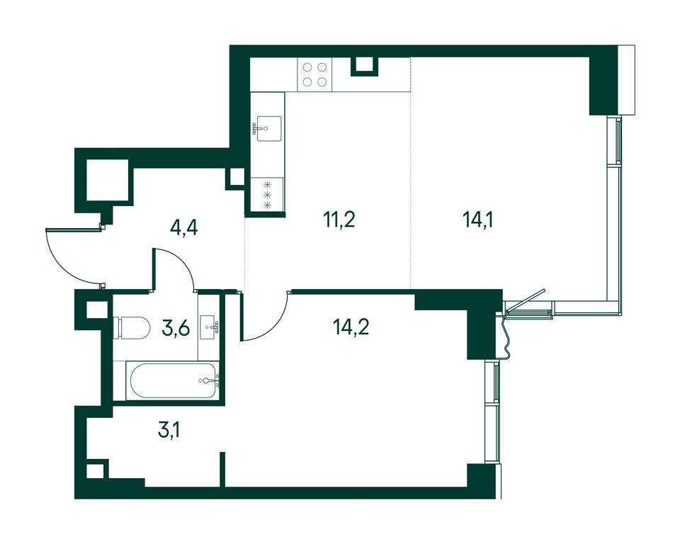 1-BD Apartment Sale, 50.6平方米 at Primavera, Volokolamskoye Highway, вл67, Moscow, Russia #2 1-BD Apartment Sale, 50.6平方米 at Primavera, Volokolamskoye Highway, вл67, Moscow, Russia #2