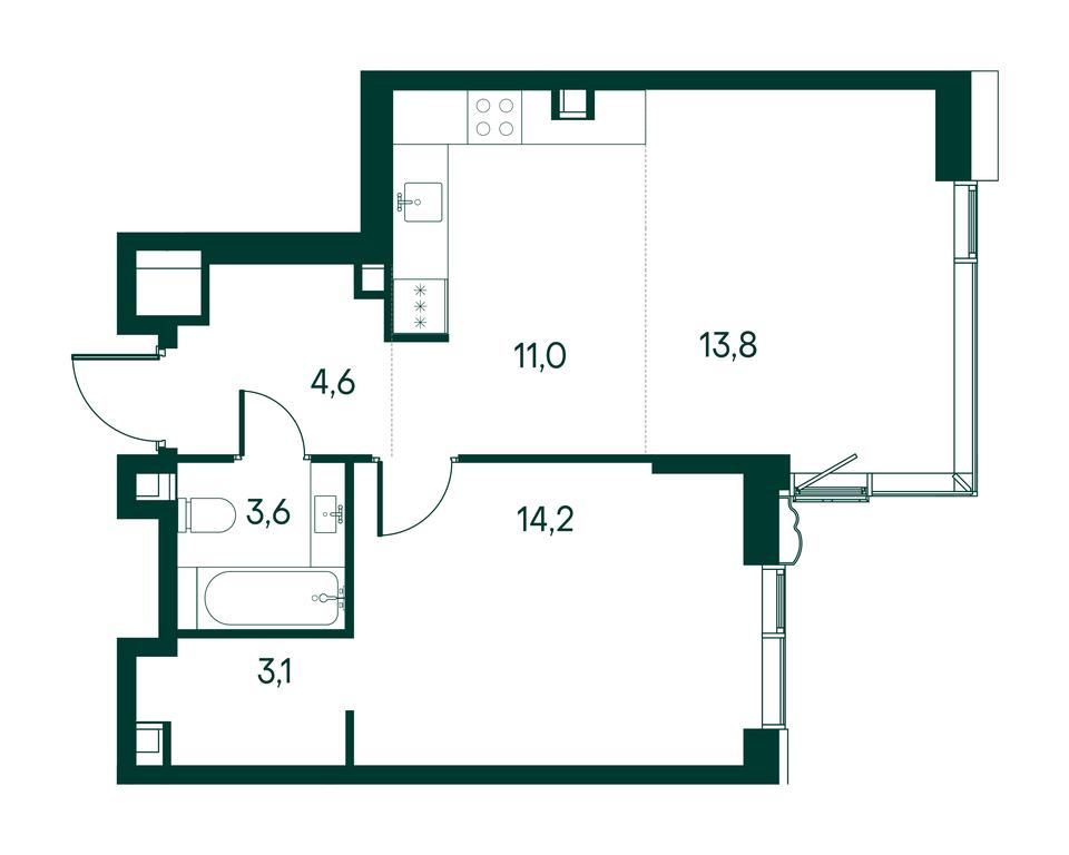 1-BD Apartment Sale, 50.3 sq. m. at Primavera, Volokolamskoye Highway, вл67, Moscow, Russia #2