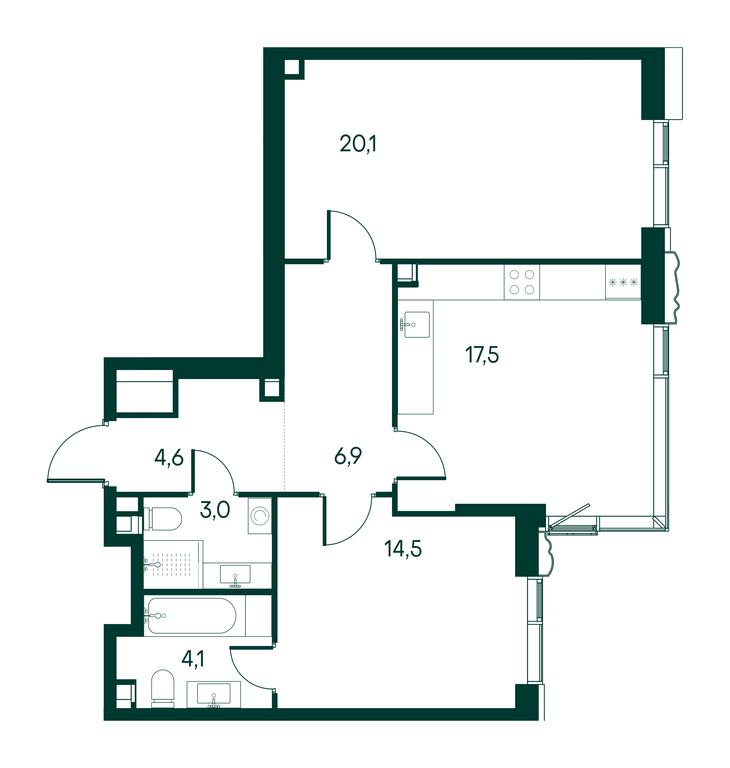 2-BD Apartment Sale, 70.7 sq. m. at Primavera, Volokolamskoye Highway, вл67, Moscow, Russia #2 2-BD Apartment Sale, 70.7 sq. m. at Primavera, Volokolamskoye Highway, вл67, Moscow, Russia #2