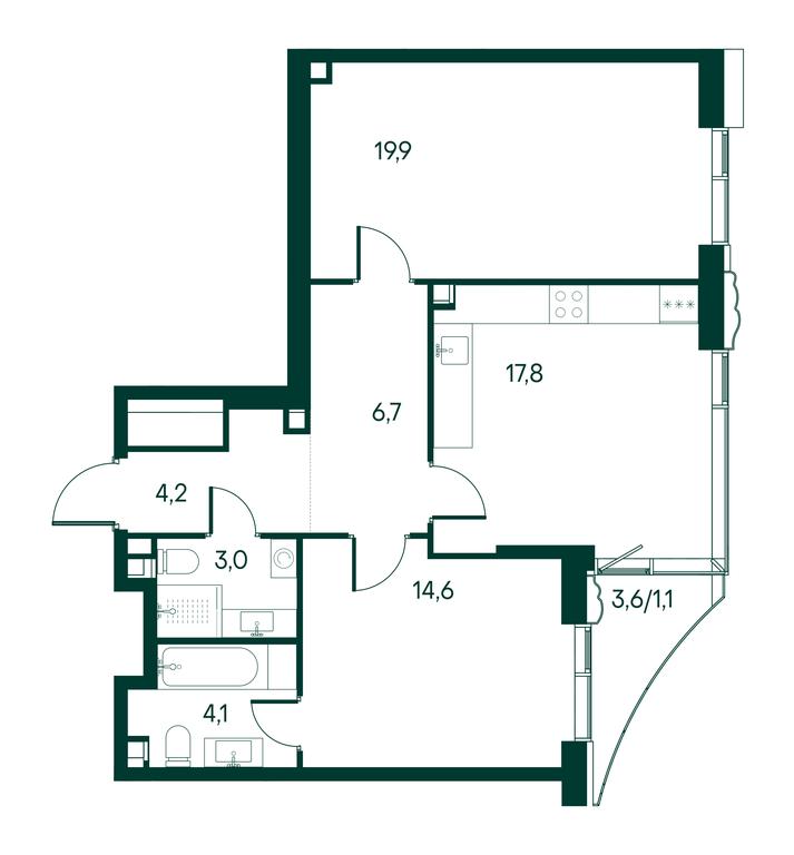 2-BD Apartment Sale, 71.4 sq. m. at Primavera, Volokolamskoye Highway, вл67, Moscow, Russia #2 2-BD Apartment Sale, 71.4 sq. m. at Primavera, Volokolamskoye Highway, вл67, Moscow, Russia #2