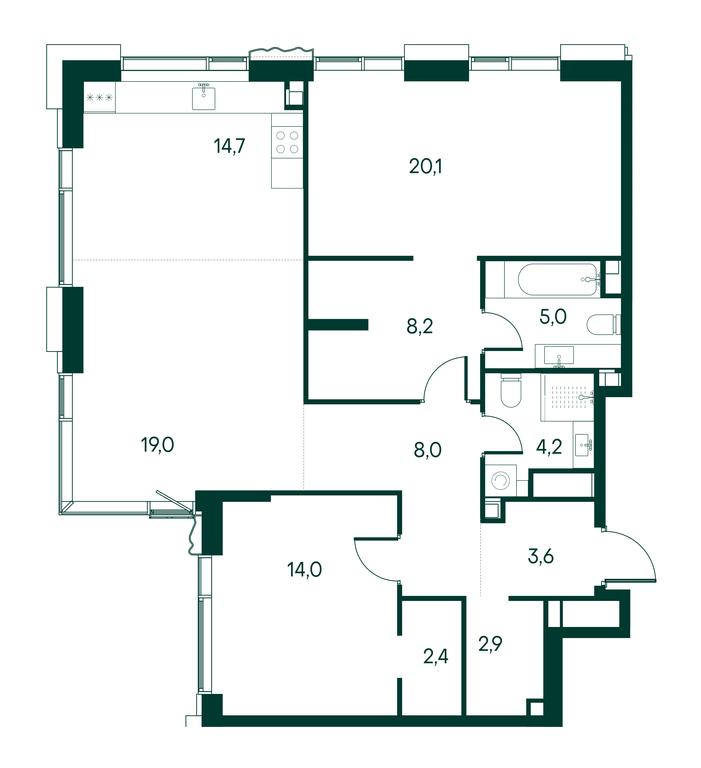 2-BD Apartment Sale, 102.1平方米 at Primavera, Volokolamskoye Highway, вл67, Moscow, Russia #2 2-BD Apartment Sale, 102.1平方米 at Primavera, Volokolamskoye Highway, вл67, Moscow, Russia #2