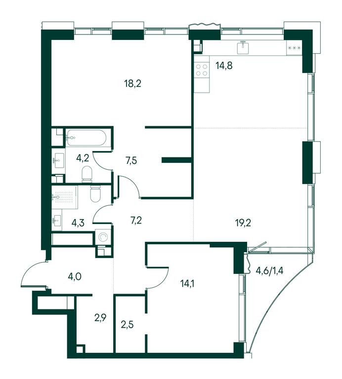 2-BD Apartment Sale, 100.3 sq. m. at Primavera, Volokolamskoye Highway, вл67, Moscow, Russia #2 2-BD Apartment Sale, 100.3 sq. m. at Primavera, Volokolamskoye Highway, вл67, Moscow, Russia #2