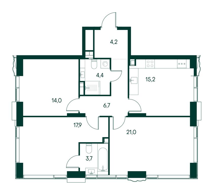 3-BD Apartment Sale, 87.1 sq. m. at Primavera, Volokolamskoye Highway, вл67, Moscow, Russia #2 3-BD Apartment Sale, 87.1 sq. m. at Primavera, Volokolamskoye Highway, вл67, Moscow, Russia #2