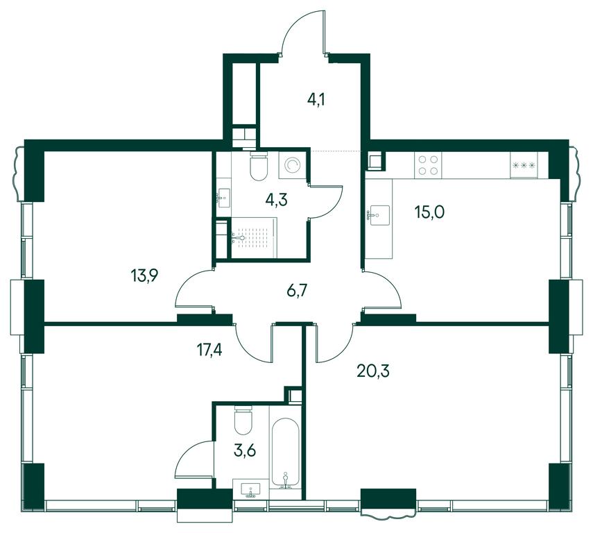3-BD Apartment Sale, 87.1 sq. m. at Primavera, Volokolamskoye Highway, вл67, Moscow, Russia #1 3-BD Apartment Sale, 87.1 sq. m. at Primavera, Volokolamskoye Highway, вл67, Moscow, Russia #1