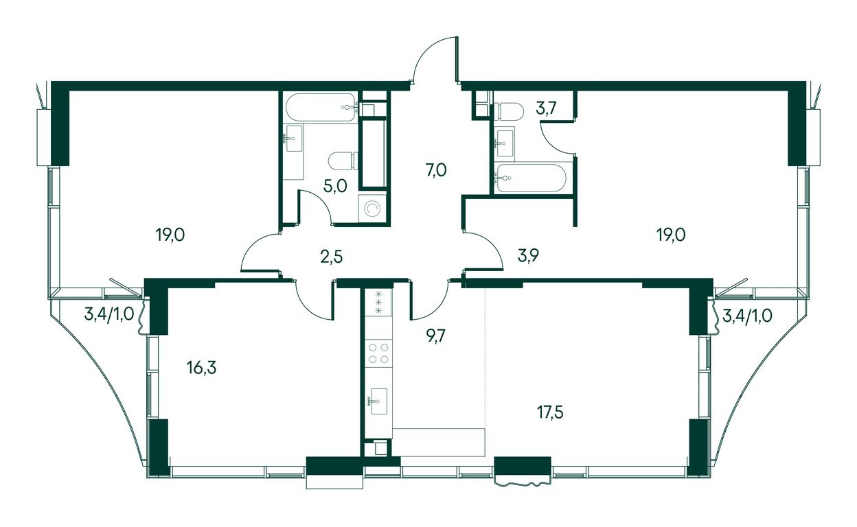 3-BD Apartment Sale, 105.6 sq. m. at Primavera, Volokolamskoye Highway, вл67, Moscow, Russia #2 3-BD Apartment Sale, 105.6 sq. m. at Primavera, Volokolamskoye Highway, вл67, Moscow, Russia #2