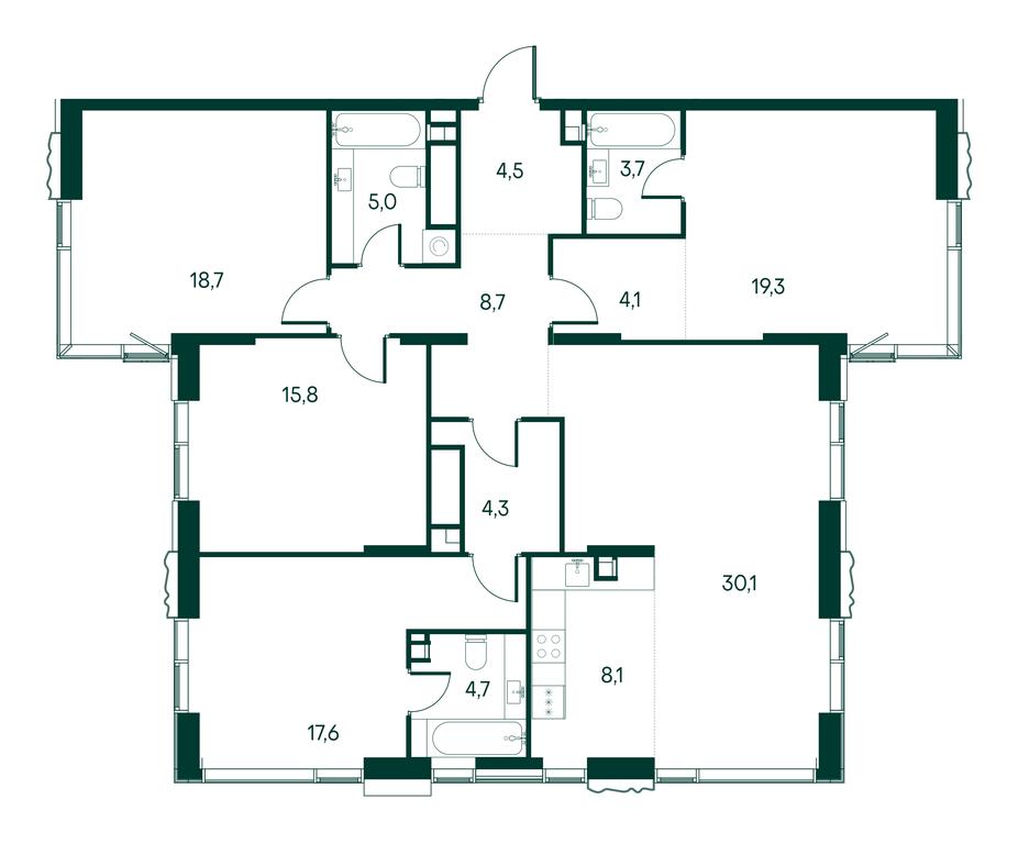 4-BD Apartment Sale, 144.6 sq. m. at Primavera, Volokolamskoye Highway, вл67, Moscow, Russia #2