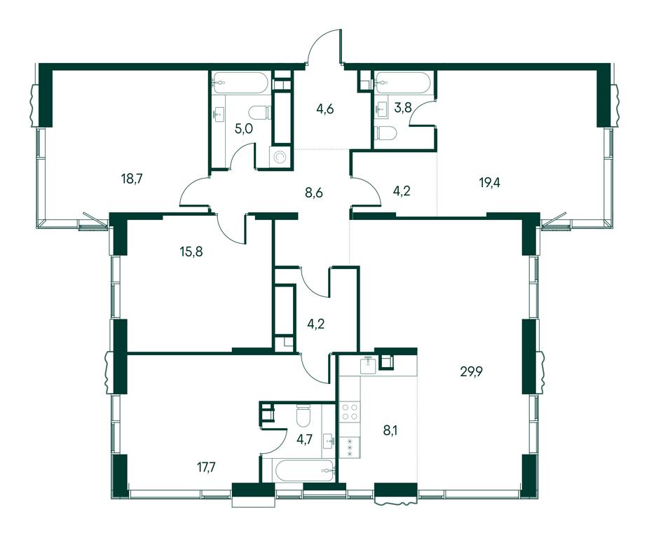 4-BD Apartment Sale, 144.7 sq. m. at Primavera, Volokolamskoye Highway, вл67, Moscow, Russia #2
