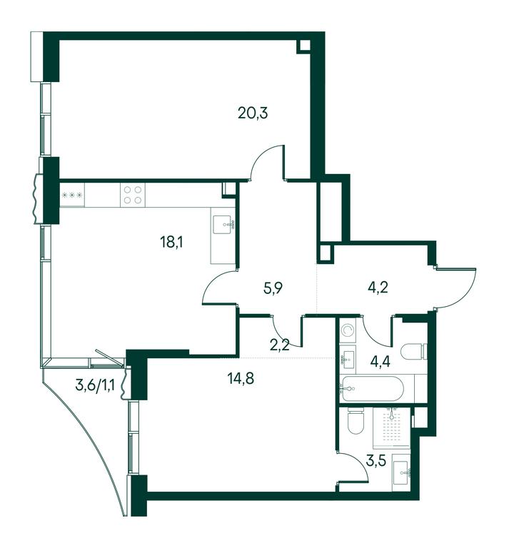 Продажа 2-комн. квартиры, 74,5 м² в ЖК «Примавера (Primavera)», Волоколамское шоссе, вл67, Москва, Россия #2