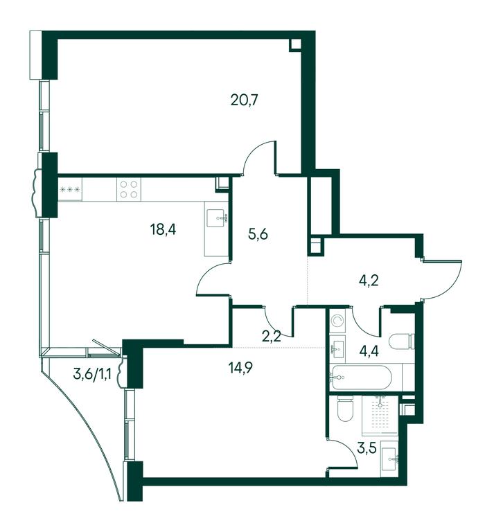 2-BD Apartment Sale, 75 sq. m. at Primavera, Volokolamskoye Highway, вл67, Moscow, Russia #2 2-BD Apartment Sale, 75 sq. m. at Primavera, Volokolamskoye Highway, вл67, Moscow, Russia #2