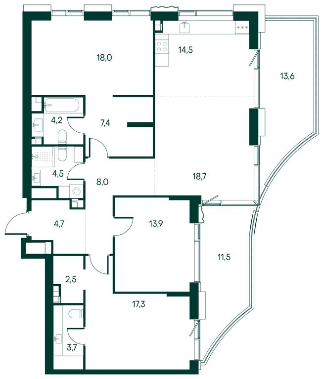 3-BD Apartment Sale, 128.4平方米 at Primavera, Volokolamskoye Highway, вл67, Moscow, Russia #1 3-BD Apartment Sale, 128.4平方米 at Primavera, Volokolamskoye Highway, вл67, Moscow, Russia #1