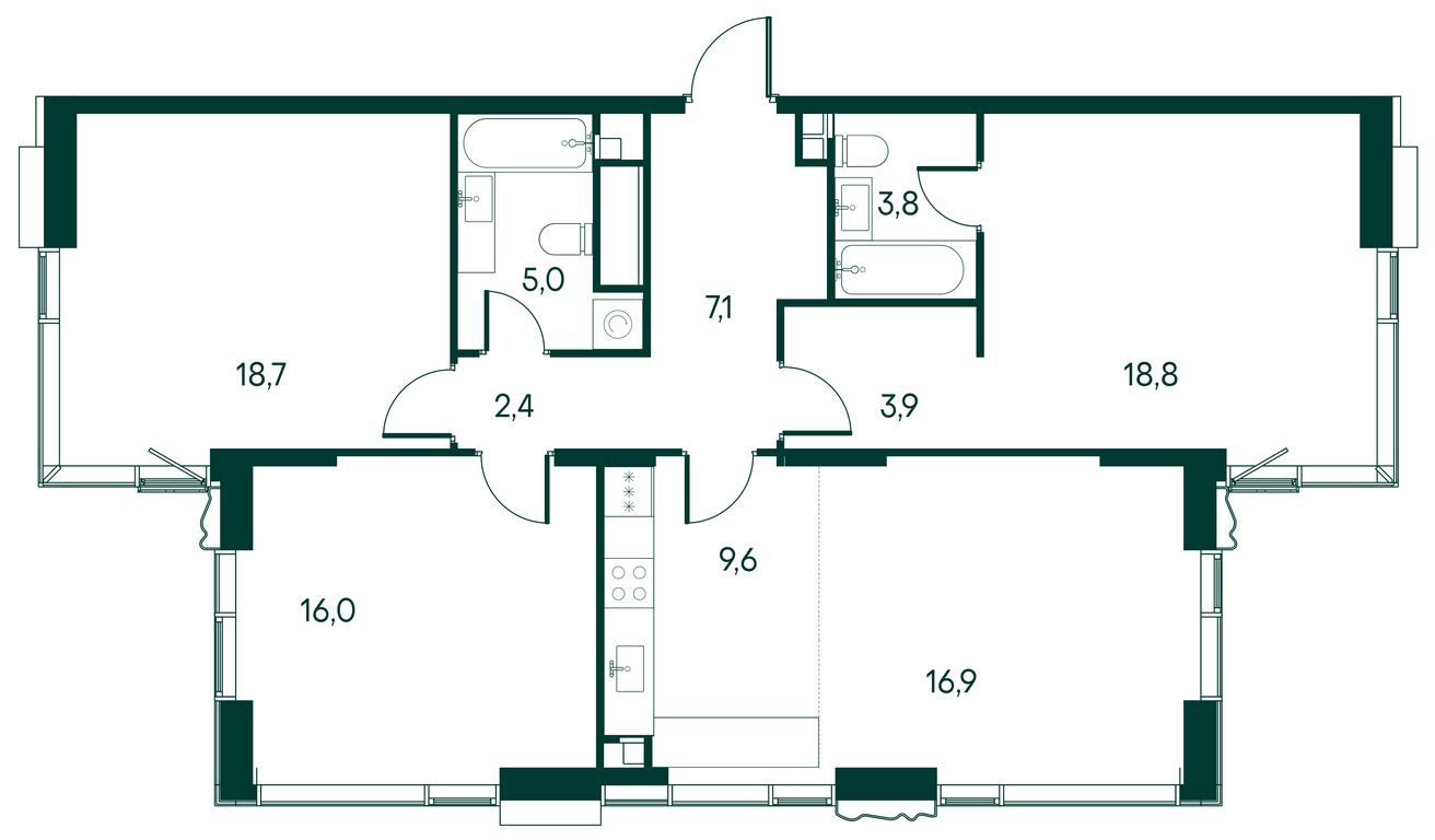 3-BD Apartment Sale, 104.4 sq. m. at Primavera, Volokolamskoye Highway, вл67, Moscow, Russia #1 3-BD Apartment Sale, 104.4 sq. m. at Primavera, Volokolamskoye Highway, вл67, Moscow, Russia #1