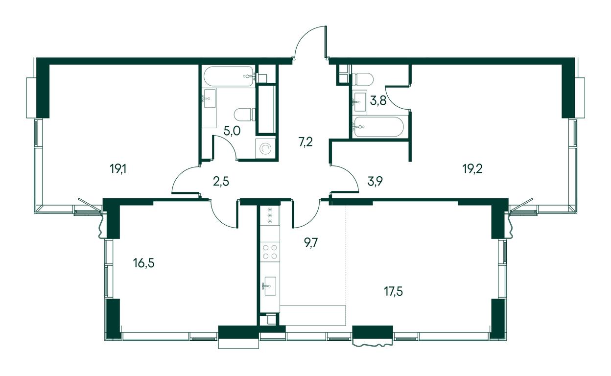 3-BD Apartment Sale, 104.4 sq. m. at Primavera, Volokolamskoye Highway, вл67, Moscow, Russia #2 3-BD Apartment Sale, 104.4 sq. m. at Primavera, Volokolamskoye Highway, вл67, Moscow, Russia #2