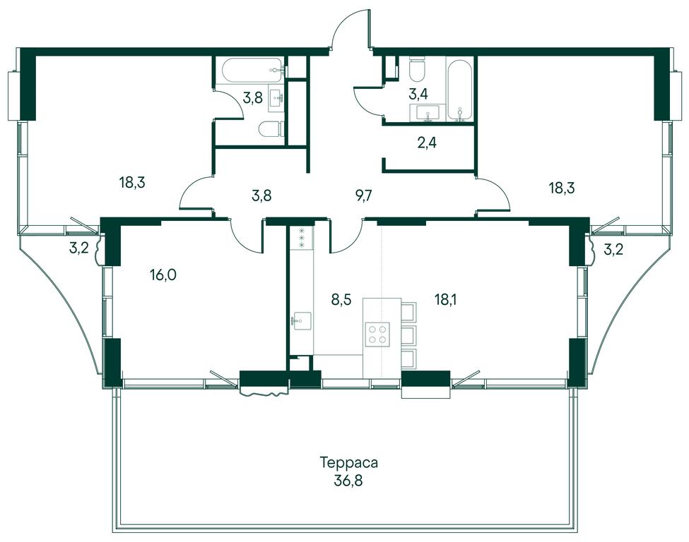 3-BD Apartment Sale, 119.2 sq. m. at Primavera, Volokolamskoye Highway, вл67, Moscow, Russia #1 3-BD Apartment Sale, 119.2 sq. m. at Primavera, Volokolamskoye Highway, вл67, Moscow, Russia #1