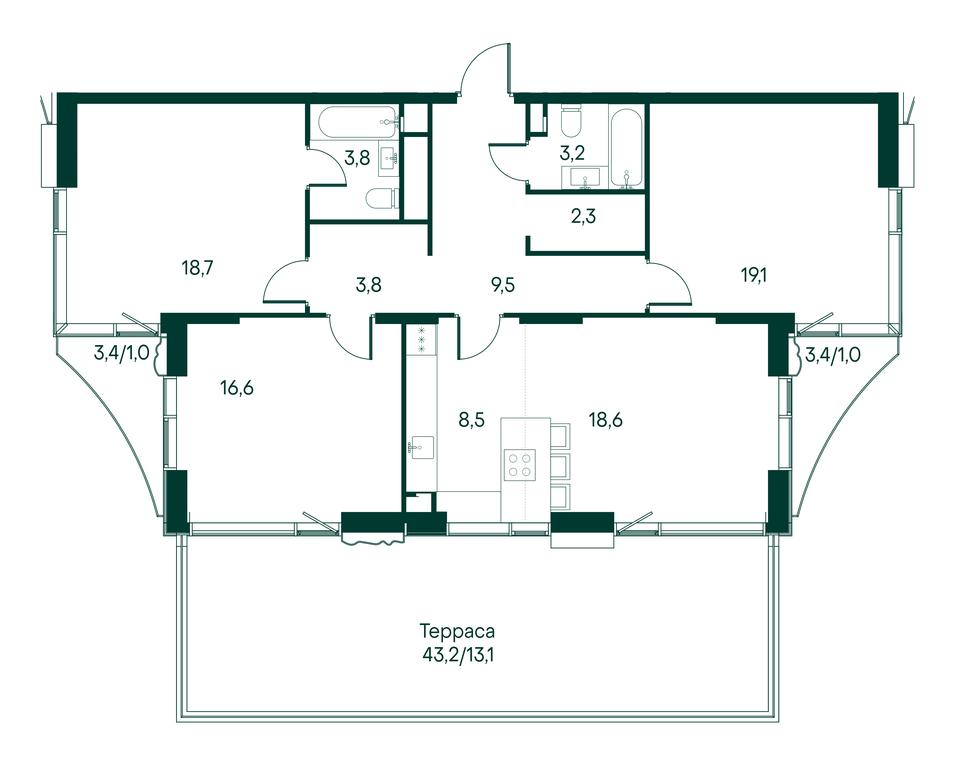 3-BD Apartment Sale, 119.2 sq. m. at Primavera, Volokolamskoye Highway, вл67, Moscow, Russia #2 3-BD Apartment Sale, 119.2 sq. m. at Primavera, Volokolamskoye Highway, вл67, Moscow, Russia #2