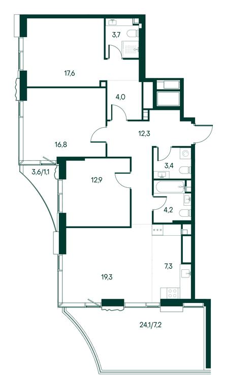 3-BD Apartment Sale, 109.8 sq. m. at Primavera, Volokolamskoye Highway, вл67, Moscow, Russia #2 3-BD Apartment Sale, 109.8 sq. m. at Primavera, Volokolamskoye Highway, вл67, Moscow, Russia #2