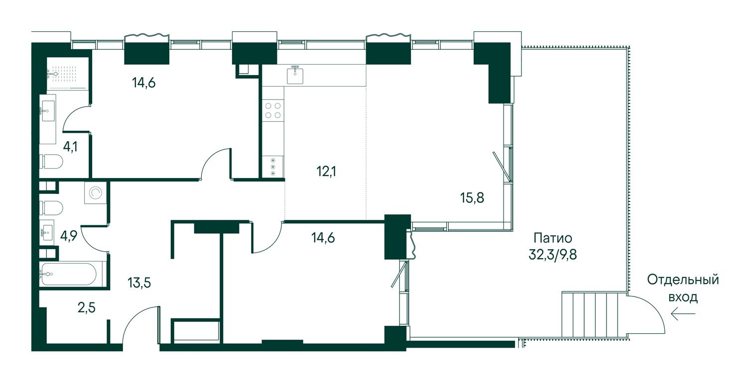 2-BD Apartment Sale, 91.9平方米 at Primavera, Volokolamskoye Highway, вл67, Moscow, Russia #2 2-BD Apartment Sale, 91.9平方米 at Primavera, Volokolamskoye Highway, вл67, Moscow, Russia #2