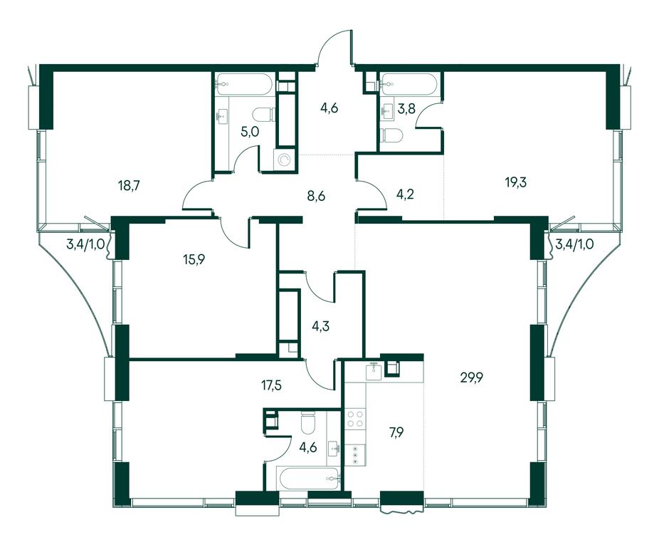 4-BD Apartment Sale, 146.3 sq. m. at Primavera, Volokolamskoye Highway, вл67, Moscow, Russia #2 4-BD Apartment Sale, 146.3 sq. m. at Primavera, Volokolamskoye Highway, вл67, Moscow, Russia #2