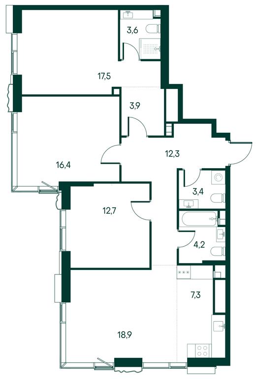 3-BD Apartment Sale, 101 sq. m. at Primavera, Volokolamskoye Highway, вл67, Moscow, Russia #1 3-BD Apartment Sale, 101 sq. m. at Primavera, Volokolamskoye Highway, вл67, Moscow, Russia #1