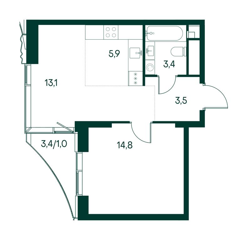 1-BD Apartment Sale, 41.7 sq. m. at Primavera, Volokolamskoye Highway, вл67, Moscow, Russia #2 1-BD Apartment Sale, 41.7 sq. m. at Primavera, Volokolamskoye Highway, вл67, Moscow, Russia #2