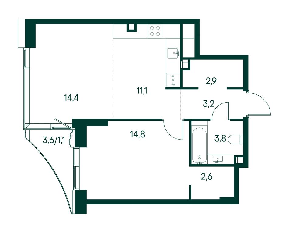 1-BD Apartment Sale, 53.9 sq. m. at Primavera, Volokolamskoye Highway, вл67, Moscow, Russia #2 1-BD Apartment Sale, 53.9 sq. m. at Primavera, Volokolamskoye Highway, вл67, Moscow, Russia #2