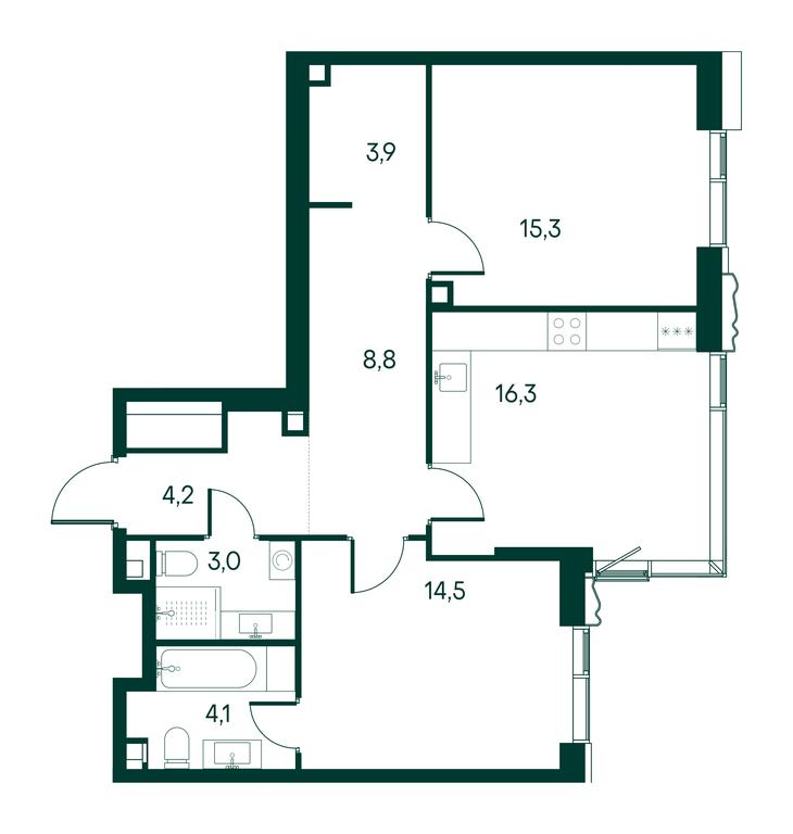 2-BD Apartment Sale, 70.1 sq. m. at Primavera, Volokolamskoye Highway, вл67, Moscow, Russia #2 2-BD Apartment Sale, 70.1 sq. m. at Primavera, Volokolamskoye Highway, вл67, Moscow, Russia #2