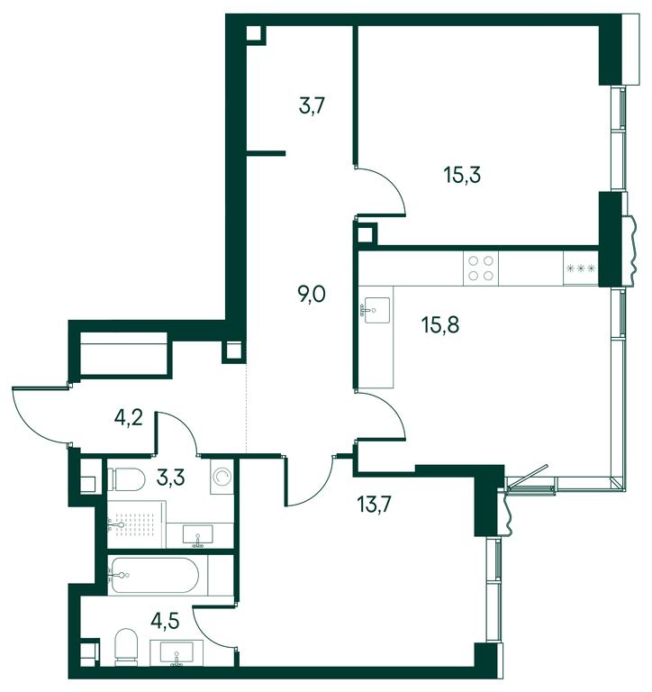 2-BD Apartment Sale, 70.1 sq. m. at Primavera, Volokolamskoye Highway, вл67, Moscow, Russia #1 2-BD Apartment Sale, 70.1 sq. m. at Primavera, Volokolamskoye Highway, вл67, Moscow, Russia #1